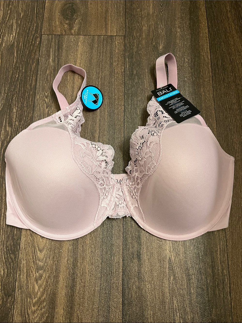 Bali Lilac Lace-Accent Full Coverage Bra with Underwire